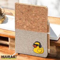 Notizbuch A5 Quietscheente DJ Gummiente Club-DJ 80 Blatt...