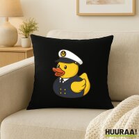 Kissen Quietscheente Kapitän Gummiente Seefahrer 40x40cm