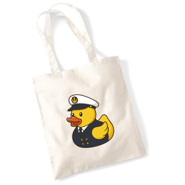 Jutebeutel Quietscheente Kapitän Gummiente Seefahrer 10 Liter