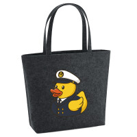 Filz Shopper Quietscheente Kapitän Gummiente...