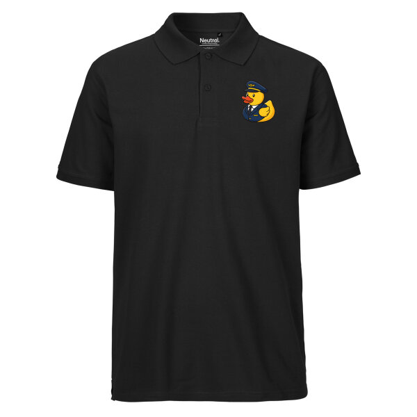 Herren Polo Shirt Quietscheente Pilot Gummiente Flugkapitän