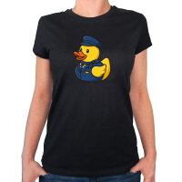 Damen T-Shirt Quietscheente Stewardess Gummiente Flugbegleiterin