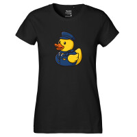 Damen T-Shirt Quietscheente Stewardess Gummiente Flugbegleiterin