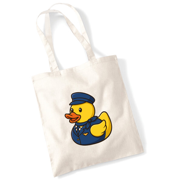 Jutebeutel Quietscheente Stewardess Gummiente Flugbegleiterin 10 Liter