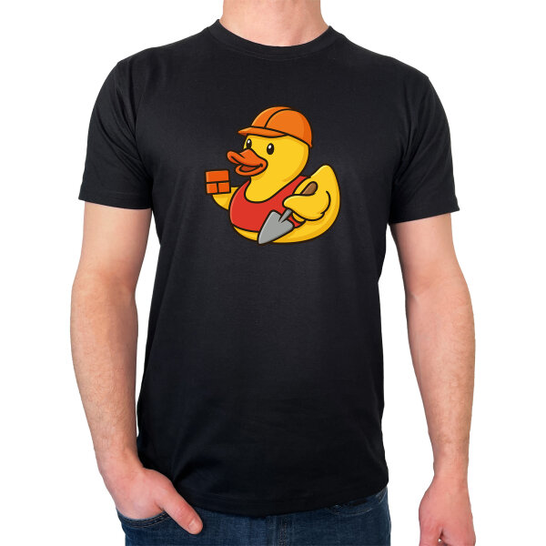 Herren T-Shirt Quietscheente Maurer Gummiente Bauarbeiter