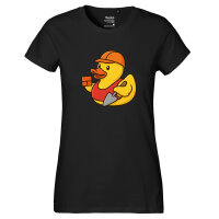 Damen T-Shirt Quietscheente Maurer Gummiente Bauarbeiter