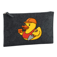 Kulturbeutel Quietscheente Maurer Gummiente Bauarbeiter 1...