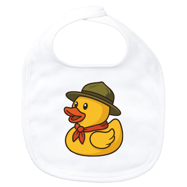 Baby Lätzchen Quietscheente Pfadfinder Gummiente Jungpfadfinder Klettverschluss