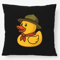 Kissen Quietscheente Pfadfinder Gummiente 40x40cm