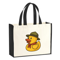 Jutetasche Quietscheente Pfadfinder Gummiente...