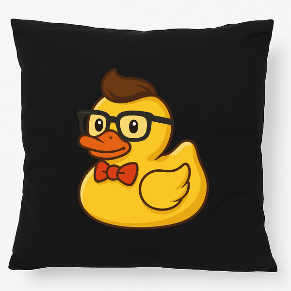 Kissen Quietscheente Nerd Gummiente Geek 40x40cm