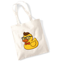 Jutebeutel Quietscheente Nerd Gummiente Geek 10 Liter