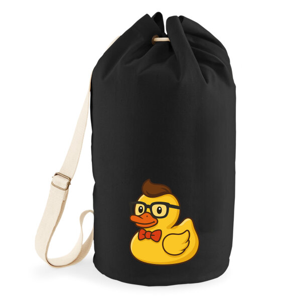 Seesack Quietscheente Nerd Gummiente Geek 20 Liter Black