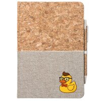 Notizbuch A5 Quietscheente Nerd Gummiente Geek 80 Blatt inkl. Kugelschreiber