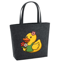 Filz Shopper Quietscheente Floristin Gummiente...