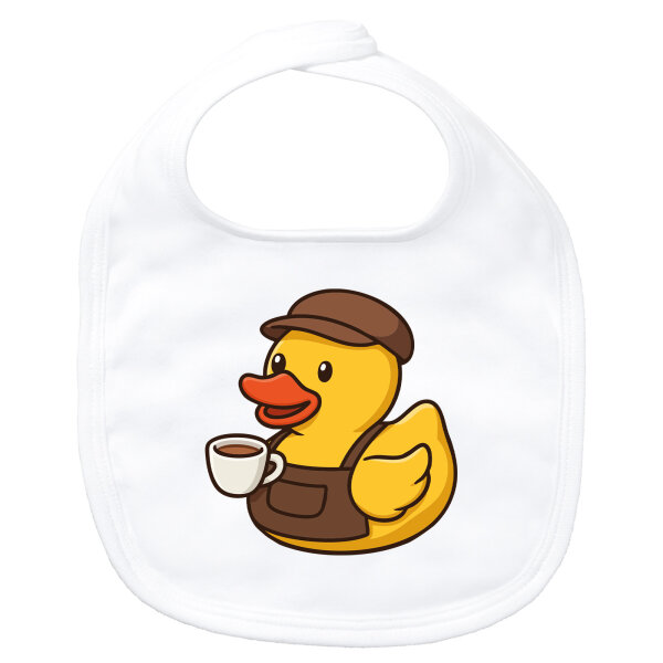 Baby Lätzchen Quietscheente Barista Gummiente Barkeeper Klettverschluss