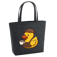 Filz Shopper Quietscheente Barista Gummiente Barkeeper 22...