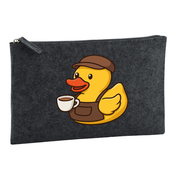 Kulturbeutel Quietscheente Barista Gummiente Barkeeper 1 Liter Charcoal