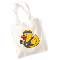 Jutebeutel Quietscheente Fitness-Trainer Gummiente Coach...