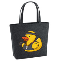 Filz Shopper Quietscheente Fitness-Trainer Gummiente...