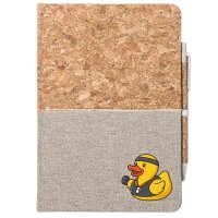 Notizbuch A5 Quietscheente Fitness-Trainer Gummiente...