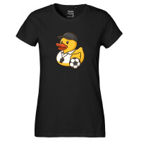 Damen T-Shirt Quietscheente Fussball-Trainer Gummiente Coach
