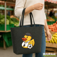Filz Shopper Quietscheente Fussball-Trainer Gummiente...
