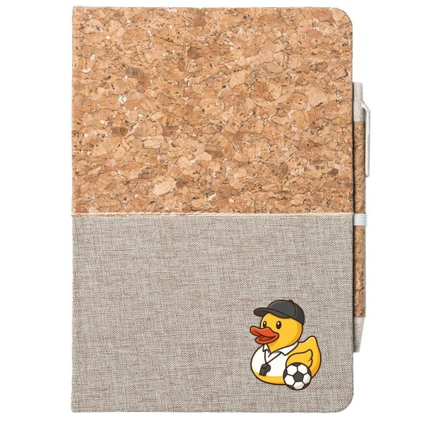 Notizbuch A5 Quietscheente Fussball-Trainer Gummiente Coach 80 Blatt inkl. Kugelschreiber