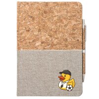 Notizbuch A5 Quietscheente Fussball-Trainer Gummiente...