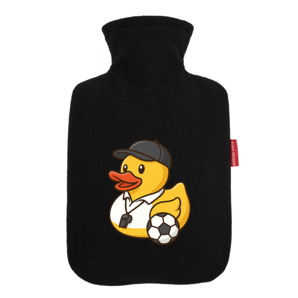 Wärmflasche Quietscheente Fussball-Trainer Gummiente Coach