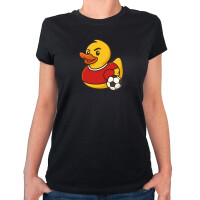 Damen T-Shirt Quietscheente Fußballer Gummiente...