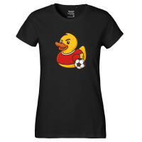 Damen T-Shirt Quietscheente Fußballer Gummiente...