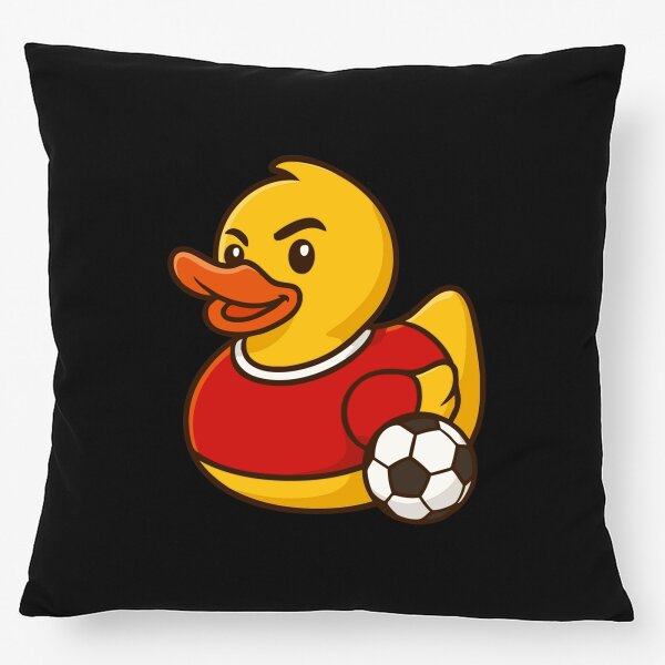 Kissen Quietscheente Fußballer Gummiente Fussball 40x40cm