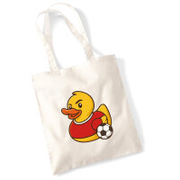 Jutebeutel Quietscheente Fußballer Gummiente...
