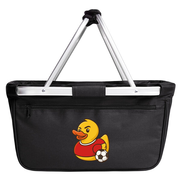 Einkaufskorb faltbar Quietscheente Fußballer Gummiente Fussballspieler 20 Liter Black