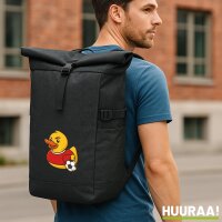 Kurierrucksack Quietscheente Fußballer Gummiente...