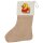 Weihnachtsstrumpf Quietscheente Fußballer Gummiente Fussballspieler Beige Jute