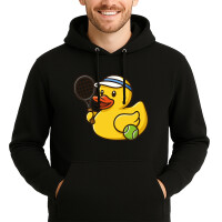 Unisex Hoodie Quietscheente Tennis-Spieler Gummiente...