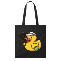 Jutebeutel Quietscheente Tennisspieler Gummiente 10 Liter