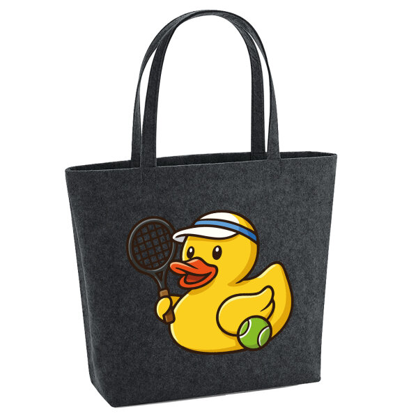 Filz Shopper Quietscheente Tennis-Spieler Gummiente Tennissportler 22 Liter