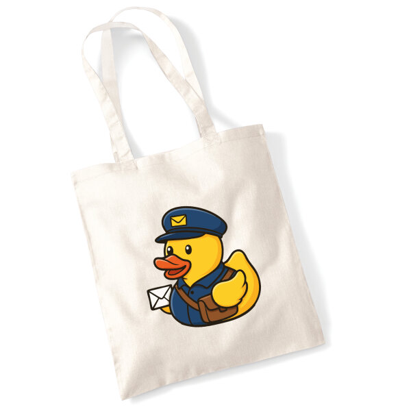 Jutebeutel Quietscheente Postbote Gummiente Briefträger 10 Liter