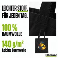 Jutebeutel Quietscheente Postbote Gummiente 10 Liter
