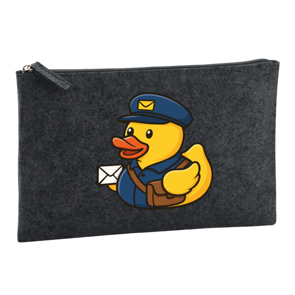 Kulturbeutel Quietscheente Postbote Gummiente Briefträger 1 Liter Charcoal