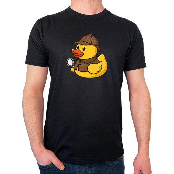 Herren T-Shirt Quietscheente Detektiv Gummiente Ermittler