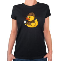 Damen T-Shirt Quietscheente Detektiv Gummiente Ermittler