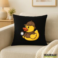Kissen Quietscheente Detektiv Gummiente Ermittler 40x40cm