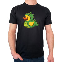 Herren T-Shirt Quietscheente Dinosaurier Gummiente...