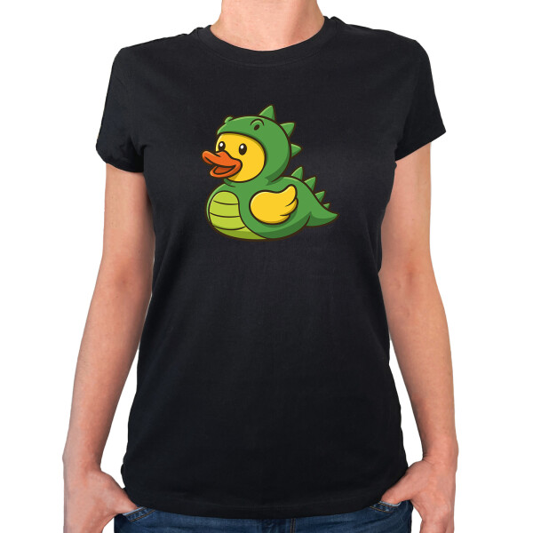 Damen T-Shirt Quietscheente Dinosaurier Gummiente Gärtnerin