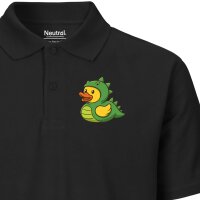 Herren Polo Shirt Quietscheente Dinosaurier Gummiente