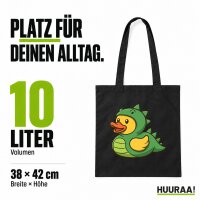 Jutebeutel Quietscheente Dinosaurier Gummiente 10 Liter